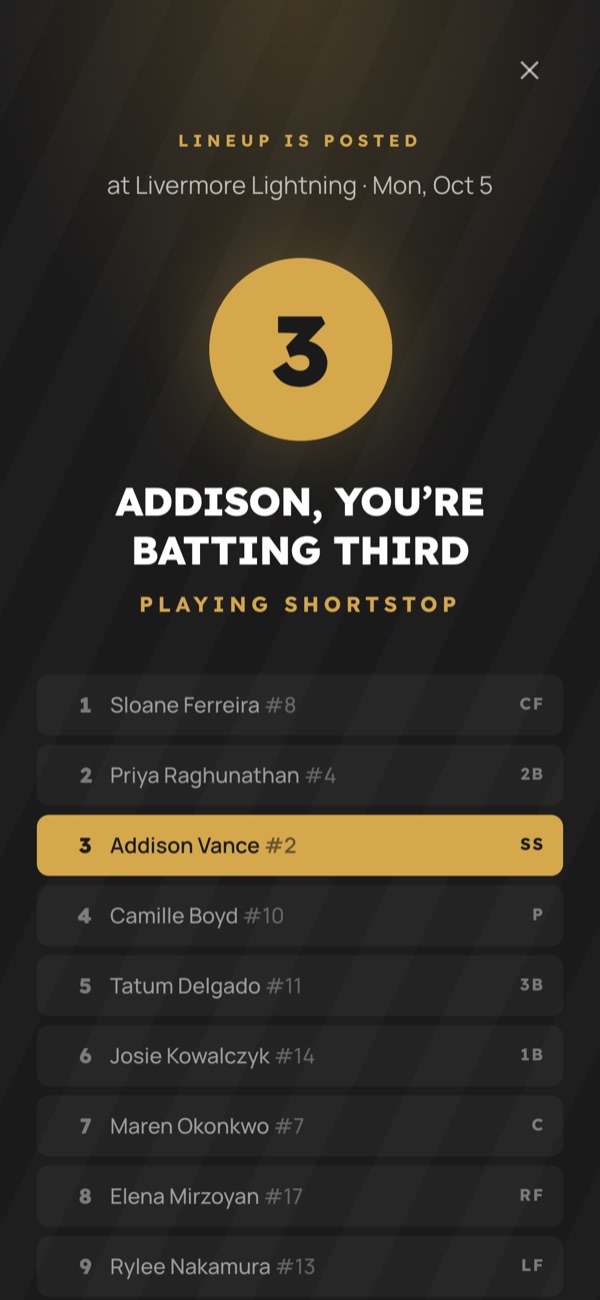 The player’s Lineup Reveal: batting third, playing shortstop